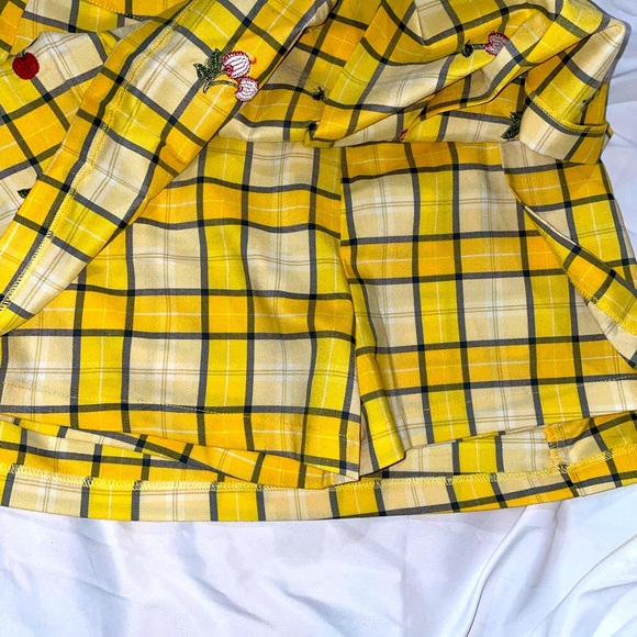 Forever 21 Cherry Skort Yellow Plaid size Large - Picture 3 of 4